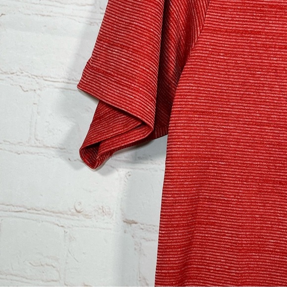 Columbia GOLF Polo Shirt Womens Size Medium Orange Omni-Wick Striped Top - Picture 10 of 13